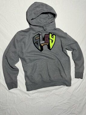 Soleboy Apparel Vancouver Grizzlies Chenille Logo Patch Pullover Hoodie Gray (L)